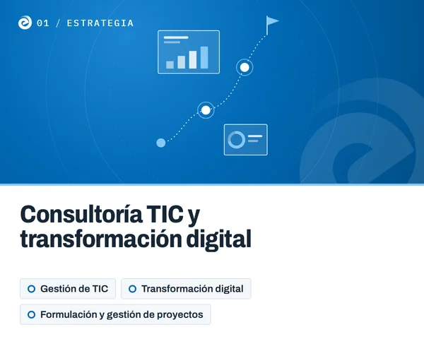 Consultoría TIC y transformación digital: Gestión de TIC, Transformación digital, Formulación y gestión de proyectos